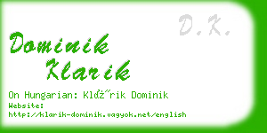 dominik klarik business card